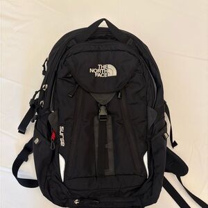 The North Face Black and White Surge Backpack